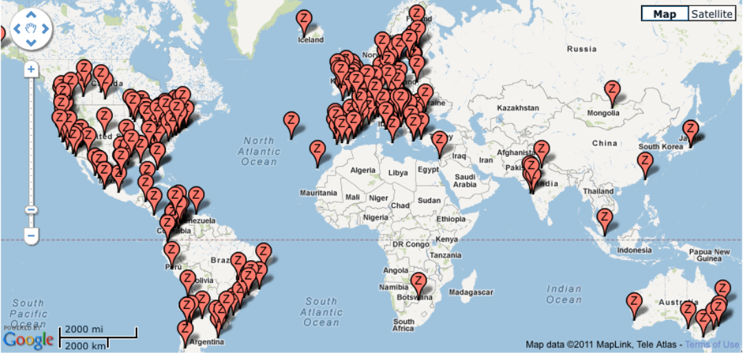 ZDay 2011 Archive Map